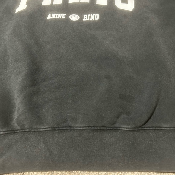 Anine Bing Ramona Paris Sweatshirt in Washed Black - Picture 8 of 8